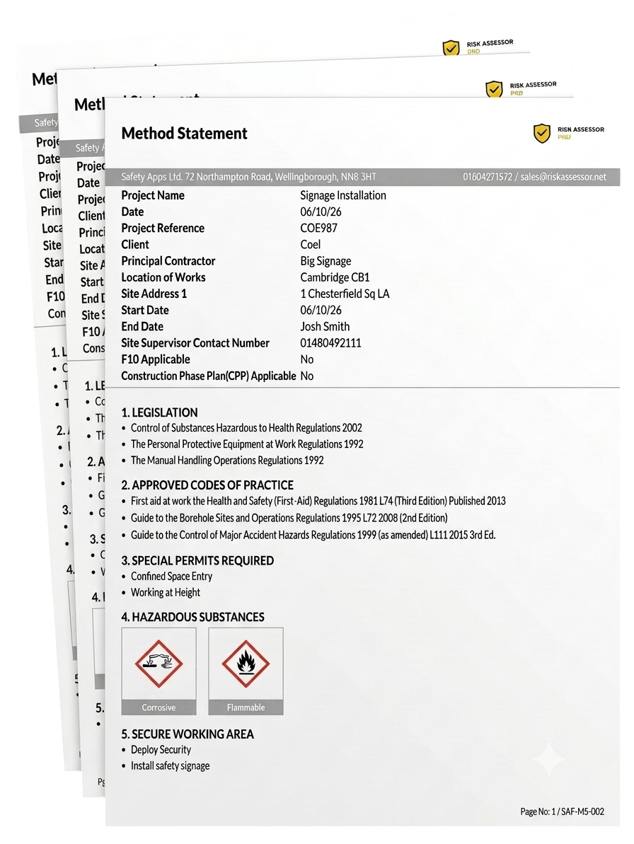 Example method statement report